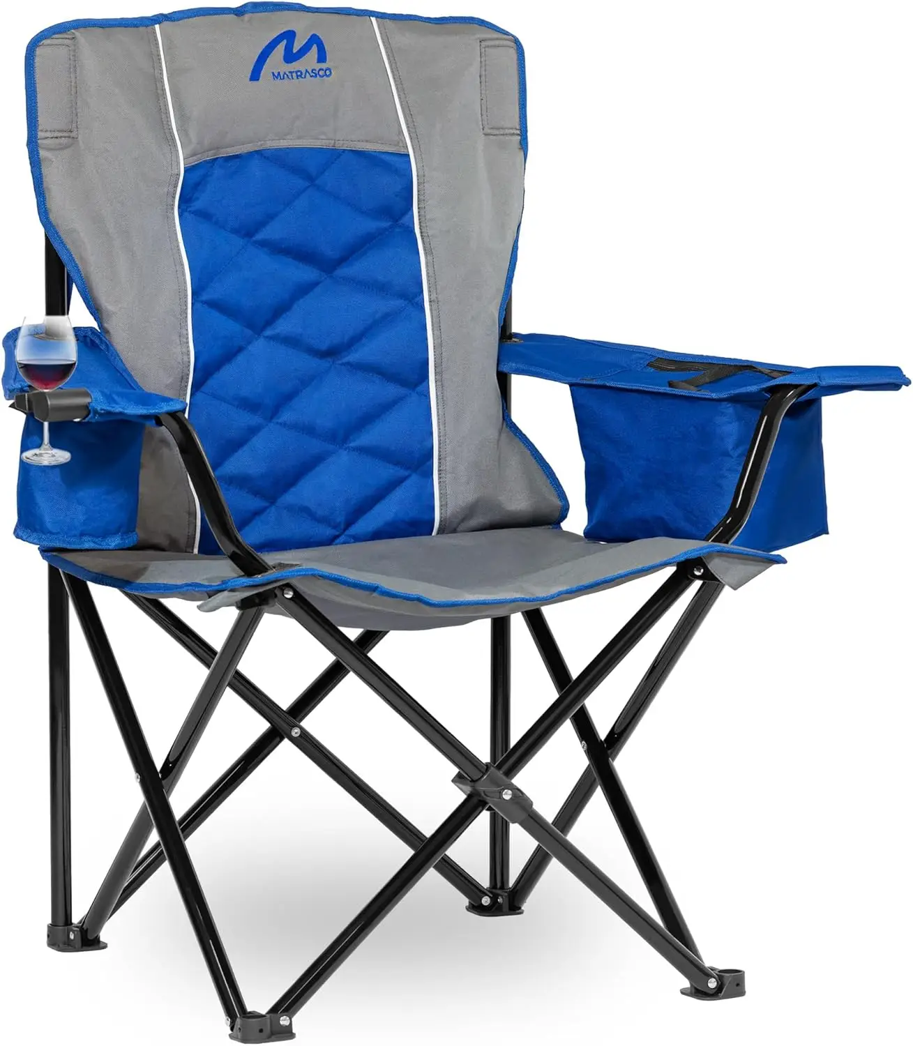 Oversized Padded Camping Chair, Heavy-Duty Steel Frame Supports 450 lbs, Built-In Cooler, Portable Carry Bag for Outdoor Beach
Oversized Padded Camping Chair, Heavy-Duty Steel Frame Supports 450 lbs, Built-In Cooler, Portable Carry Bag for Outdoor Beach