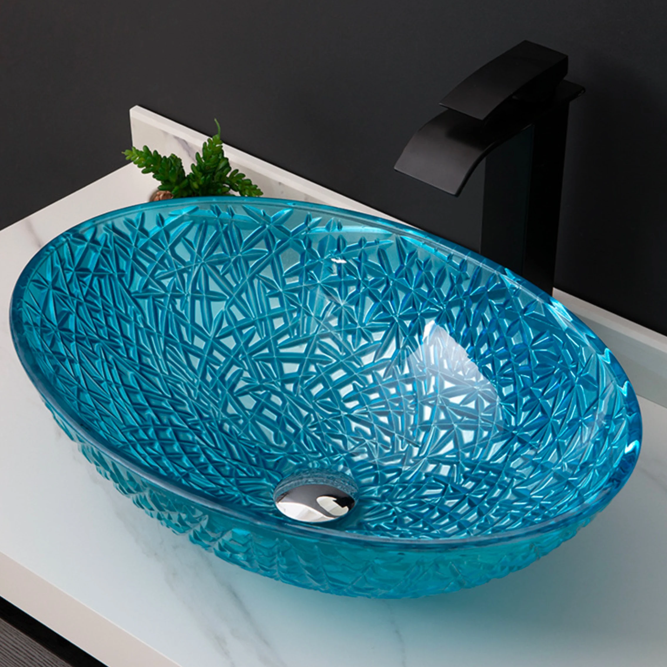 Crystal glass basin bathroom art light luxury washbasin home washbasin bathroom oval countertop basin BW21-087
Crystal glass basin bathroom art light luxury washbasin home washbasin bathroom oval countertop basin BW21-087