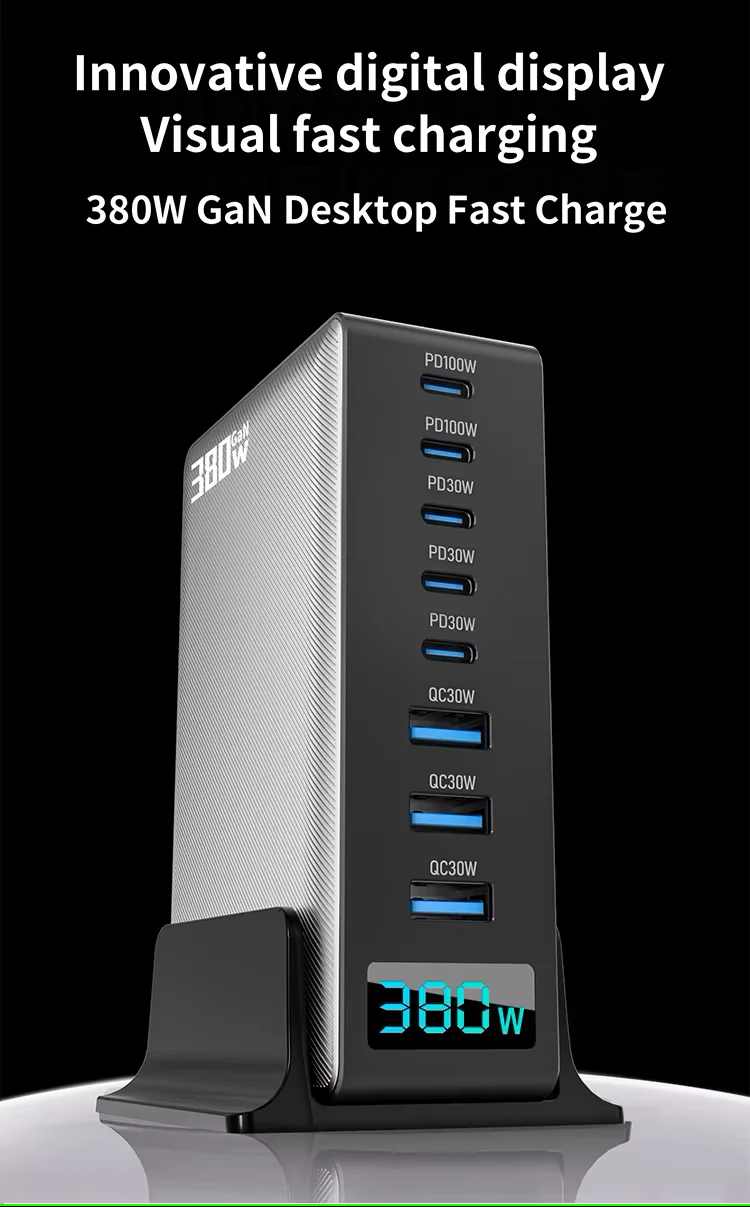 Sale New 380W Gallium Nitride Charger Desktop Charging Station for Apple Android Laptop Tablet Phone Power Adapter
Sale New 380W Gallium Nitride Charger Desktop Charging Station for Apple Android Laptop Tablet Phone Power Adapter