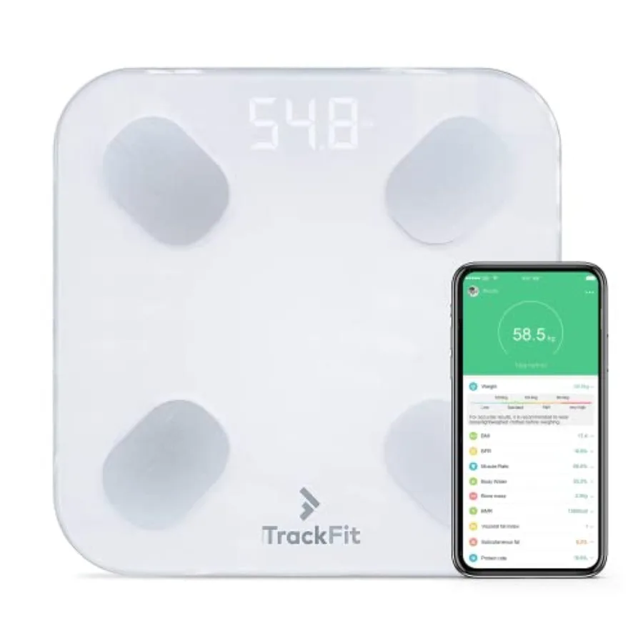FitTrack Dara Smart BMI Digital Scale - Measure Weight and Body Fat - Most Accurate Bluetooth Glass Bathroom Scale White
FitTrack Dara Smart BMI Digital Scale - Measure Weight and Body Fat - Most Accurate Bluetooth Glass Bathroom Scale White