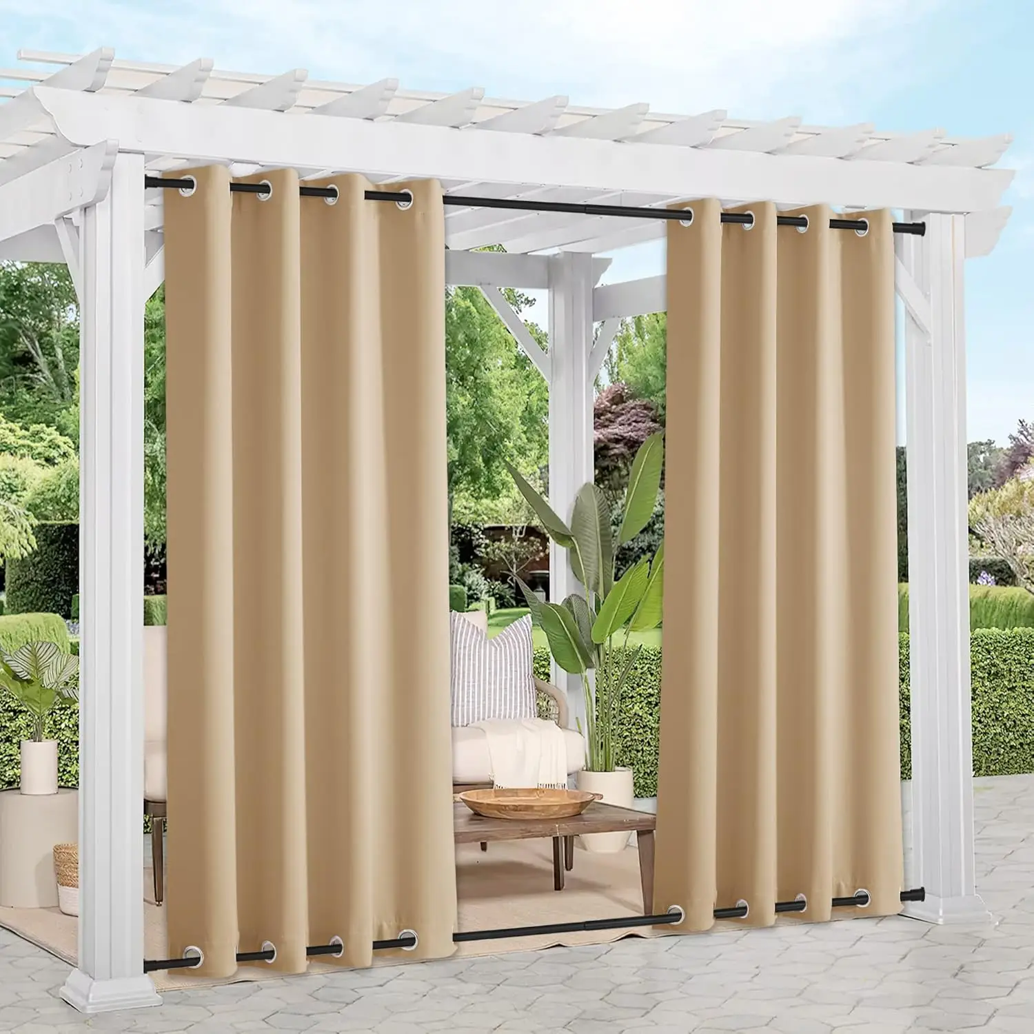 Weighted Outdoor Curtains for Patio Waterproof 84 inches Long 2 Panels, Windproof Drapes Top & Bottom Grommets, Thermal
Weighted Outdoor Curtains for Patio Waterproof 84 inches Long 2 Panels, Windproof Drapes Top & Bottom Grommets, Thermal