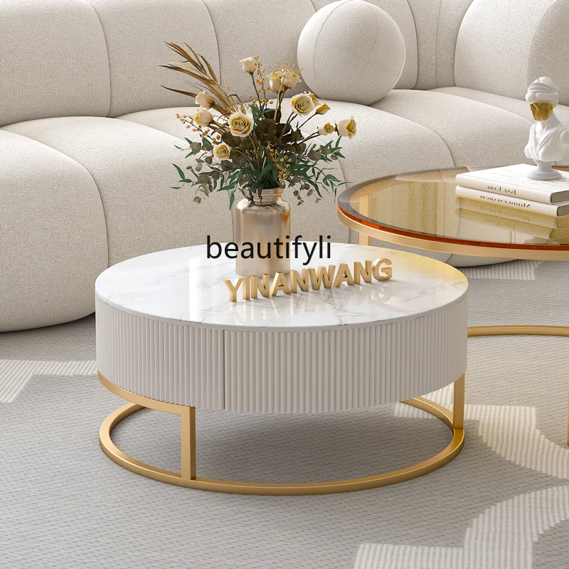 LBX Stone Plate Glass Coffee Table Modern Simple Home Small Apartment round Tea Table
LBX Stone Plate Glass Coffee Table Modern Simple Home Small Apartment round Tea Table