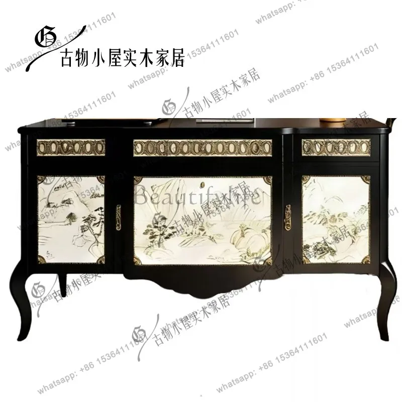 New Chinese retro painting chest cabinet/French design door cabinet/customizable
New Chinese retro painting chest cabinet/French design door cabinet/customizable