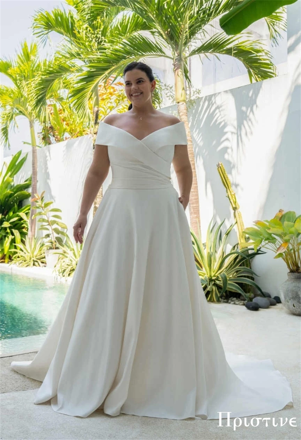Customized Plus Size Elegant White Satin Bridal Gowns Luxury 2025Wedding Dress Fashion V-neck High Quality Bridal Party
Customized Plus Size Elegant White Satin Bridal Gowns Luxury 2025Wedding Dress Fashion V-neck High Quality Bridal Party