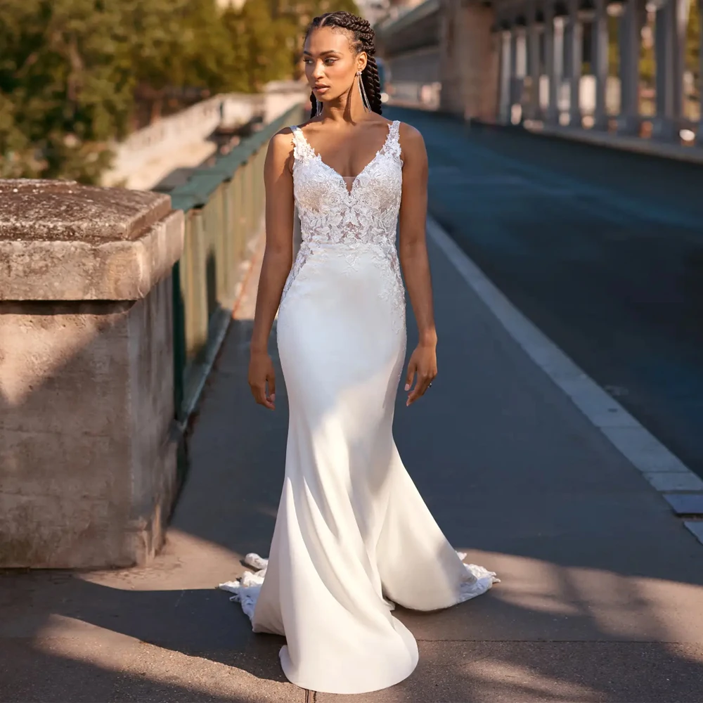 Wide Straps Wedding Dresses Applique Lace Sequined Bridal Growns Mermaid Evening Dresses Customized V Neck свадебное платье
Wide Straps Wedding Dresses Applique Lace Sequined Bridal Growns Mermaid Evening Dresses Customized V Neck свадебное платье