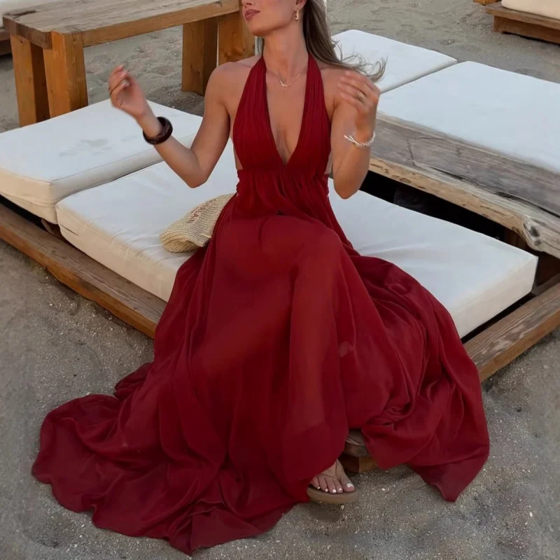 Sexy Deep V-Neck Evening Dress Backless Straps Floor-Length Gown for Women Elegant Formal Dress
Sexy Deep V-Neck Evening Dress Backless Straps Floor-Length Gown for Women Elegant Formal Dress