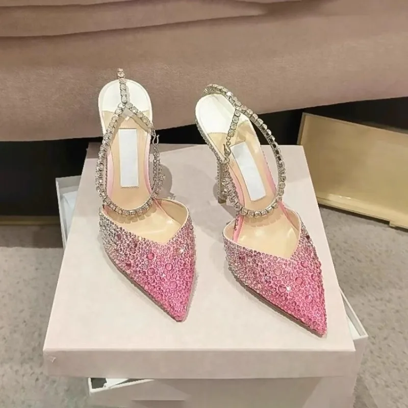 Women's Shoes Luxury Rhinestone Pointed High Heels Designer Shoes for Women Glass Slipper Women Baotou Sandals Zapatos De Mujer
Women's Shoes Luxury Rhinestone Pointed High Heels Designer Shoes for Women Glass Slipper Women Baotou Sandals Zapatos De Mujer
