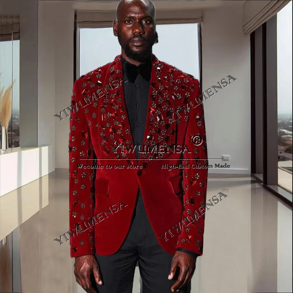 Men 2-Piece Suits Single Breasted Prom Blazer Customized Rhinestone Beaded Groom Wedding Tuxedo Slim Fit Man Chic Party Dresses
Men 2-Piece Suits Single Breasted Prom Blazer Customized Rhinestone Beaded Groom Wedding Tuxedo Slim Fit Man Chic Party Dresses