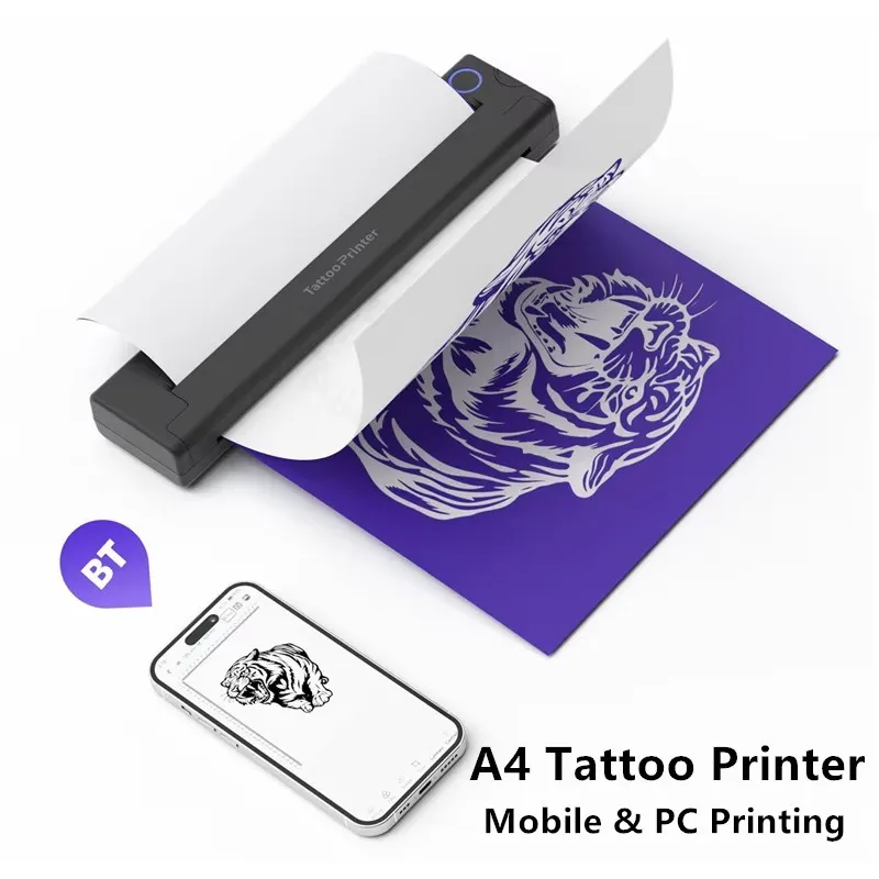 Portable Wireless Thermal Tattoo Stencil Printer Inkless A46 Tattoo Printer Compatible with Android and iOS Phone/Tablet&PC
Portable Wireless Thermal Tattoo Stencil Printer Inkless A46 Tattoo Printer Compatible with Android and iOS Phone/Tablet&PC