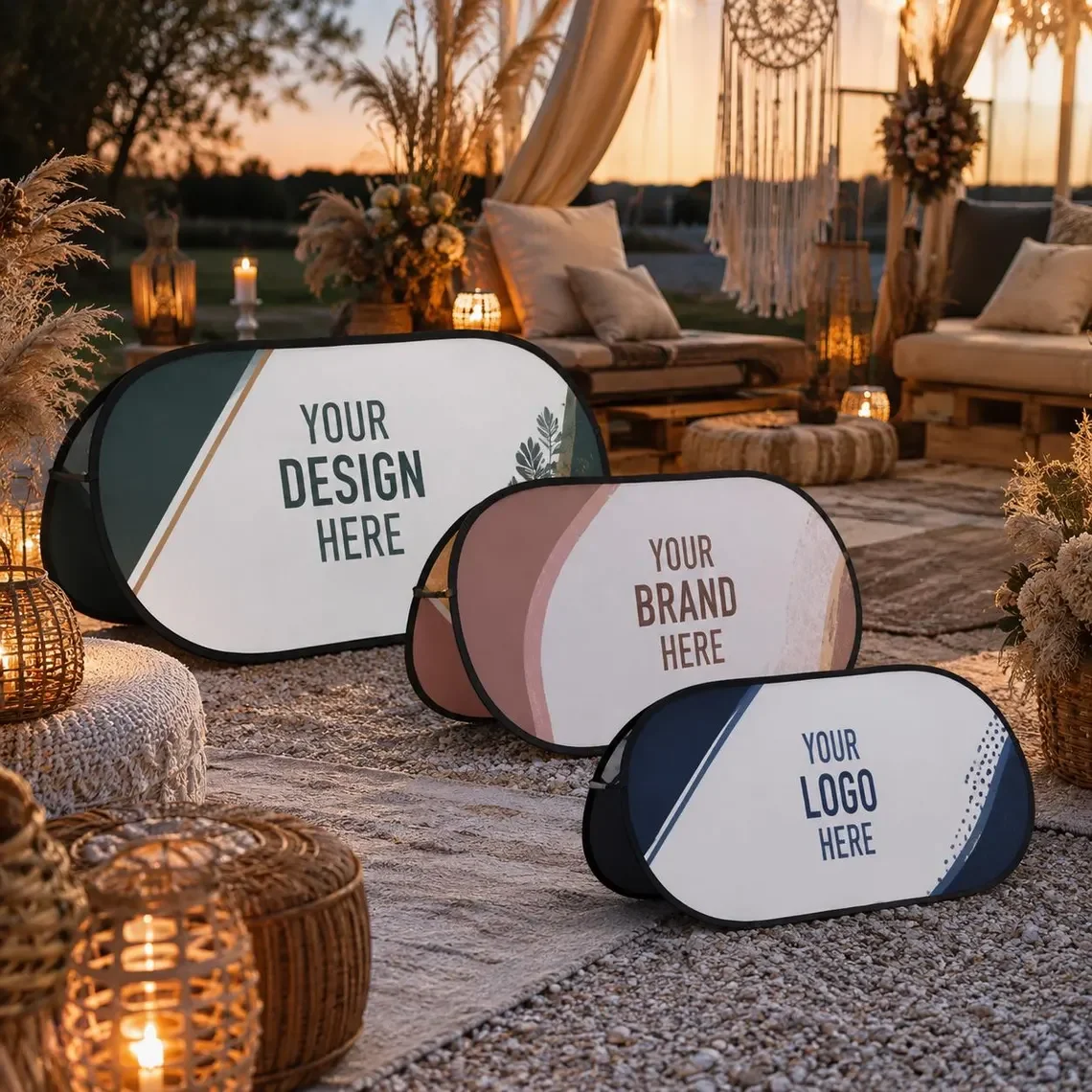 Custom Boho Glamping Pop Up Banner Personalized Luxury Camping Sign Portable Foldable Display for Outdoor Party Decor 1pc
Custom Boho Glamping Pop Up Banner Personalized Luxury Camping Sign Portable Foldable Display for Outdoor Party Decor 1pc