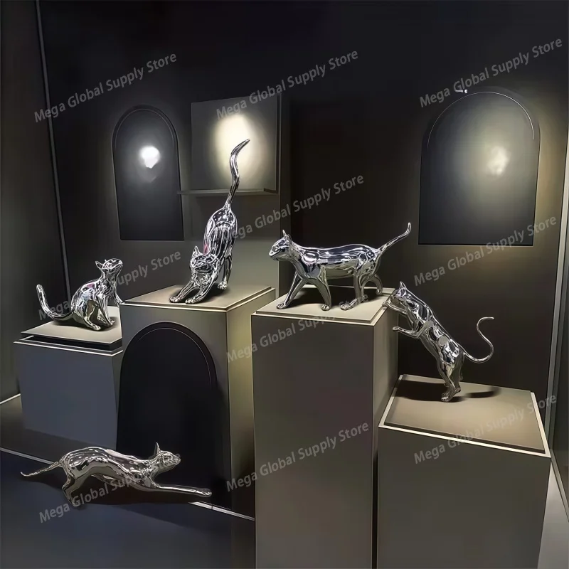 Mirror-finish stainless steel cat garden park lawn villa store hotel high-end landscape sculpture decoration ornaments for homes
Mirror-finish stainless steel cat garden park lawn villa store hotel high-end landscape sculpture decoration ornaments for homes