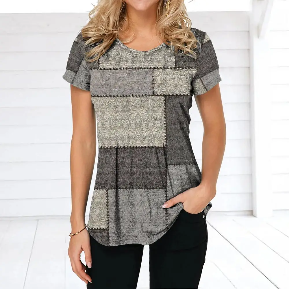 Plaid Women T-Shirts Vintage 3D Print Gradient Female T Shirt V-Neck Blouse Oversized Ladies Tops Female Harajuku Casual Shirt
Plaid Women T-Shirts Vintage 3D Print Gradient Female T Shirt V-Neck Blouse Oversized Ladies Tops Female Harajuku Casual Shirt
