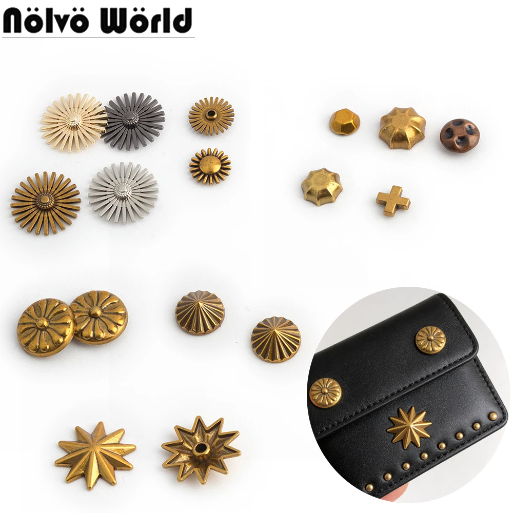 50/300/500PCS Old gold Sunflower Metal Star Stud Rivet Spike Punk Screw For Purse Bags Shoes DIY Decorated Garment Accessories
50/300/500PCS Old gold Sunflower Metal Star Stud Rivet Spike Punk Screw For Purse Bags Shoes DIY Decorated Garment Accessories