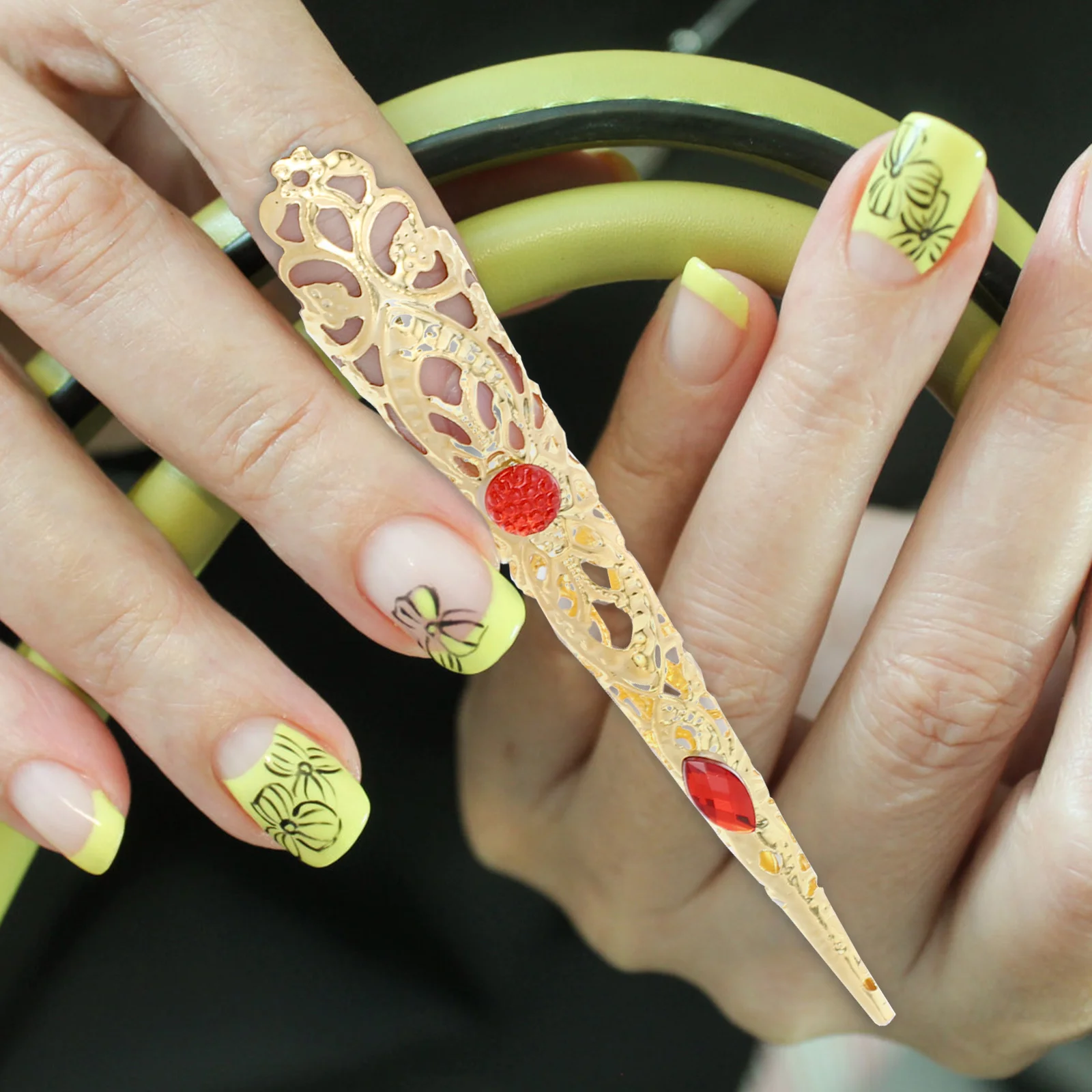 10Pcs Gold Rhinestones Finger Nail Ring Long Tips Costume Accessories for Women Belly Dance Halloween Cosplay Queen Finger Nail
10Pcs Gold Rhinestones Finger Nail Ring Long Tips Costume Accessories for Women Belly Dance Halloween Cosplay Queen Finger Nail