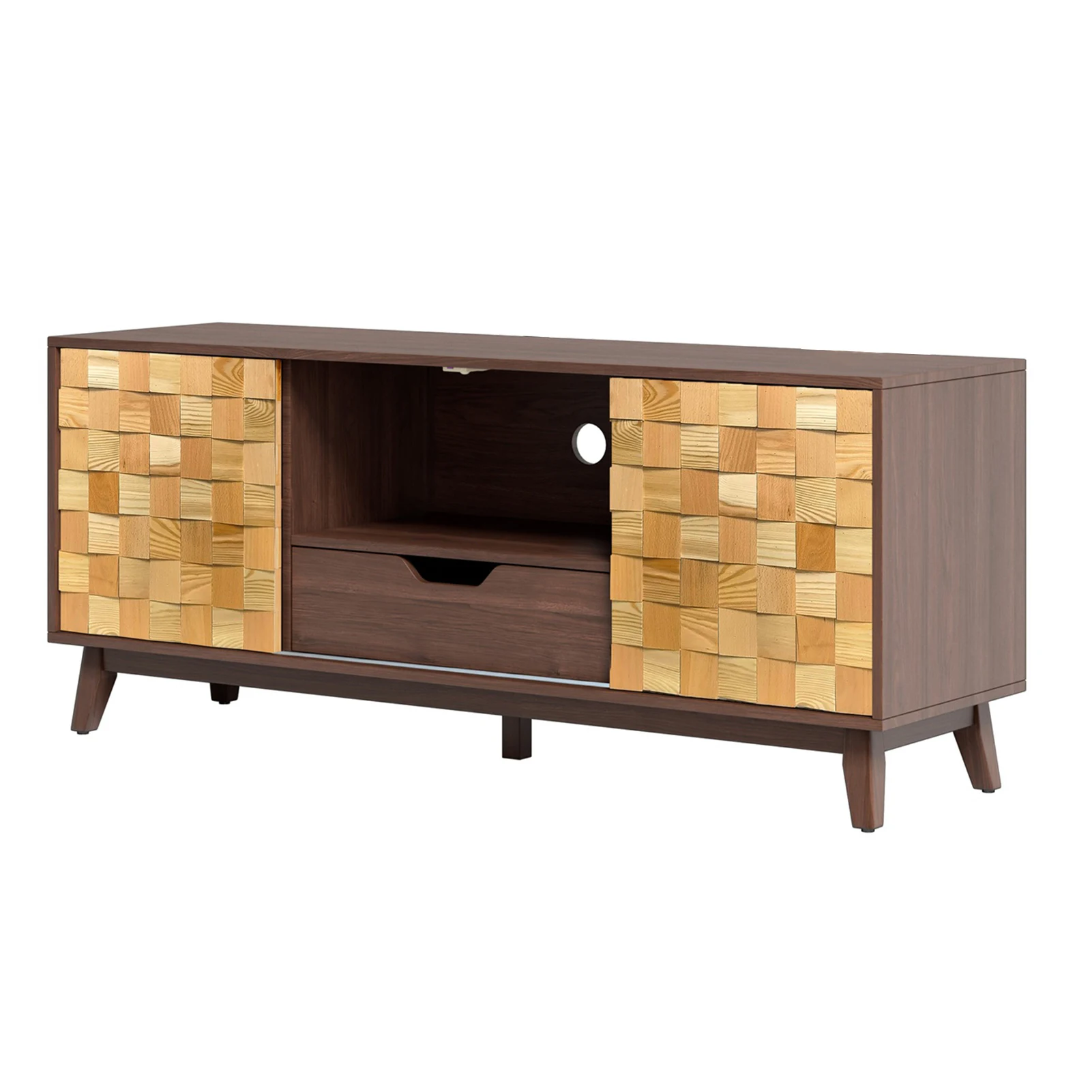TV Stands for Living Room TV Stand Cabinet 2 Doors 2 Drawers Solid Wood TV Console with Storage Dark Walnut Entertainment Stand
TV Stands for Living Room TV Stand Cabinet 2 Doors 2 Drawers Solid Wood TV Console with Storage Dark Walnut Entertainment Stand