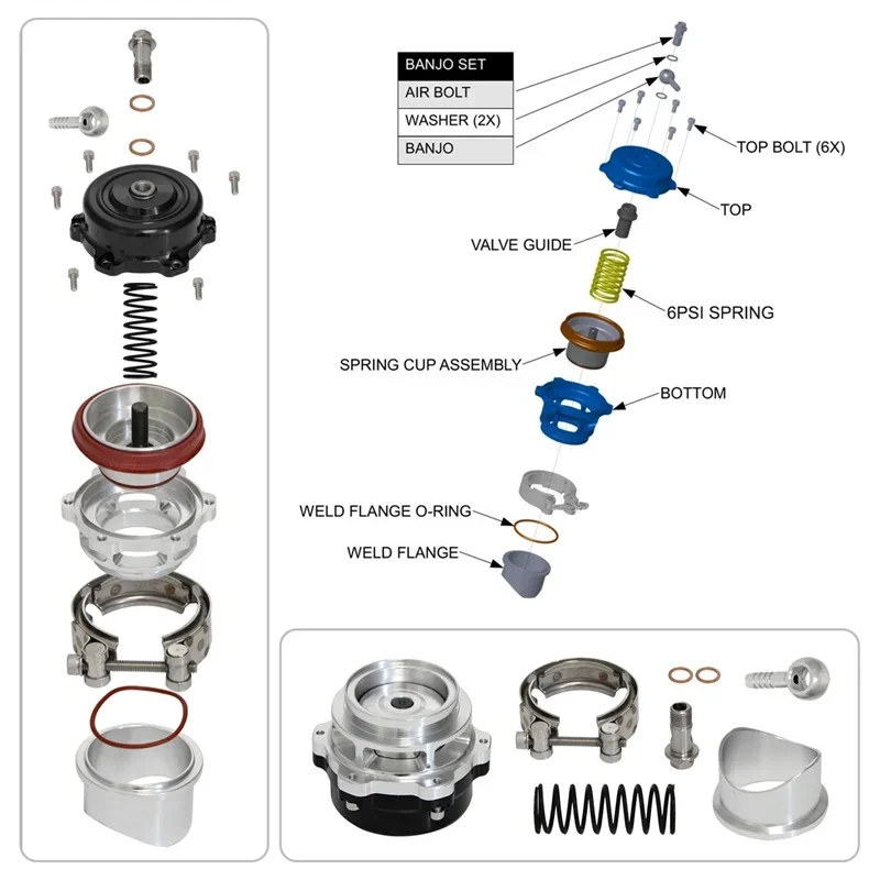 50mm 35psi 2.75" 70MM*150mm Turbo Blow Off Valve & BOV Adapter & Clamp & 2.75" OD Flange Pipe
50mm 35psi 2.75" 70MM*150mm Turbo Blow Off Valve & BOV Adapter & Clamp & 2.75" OD Flange Pipe