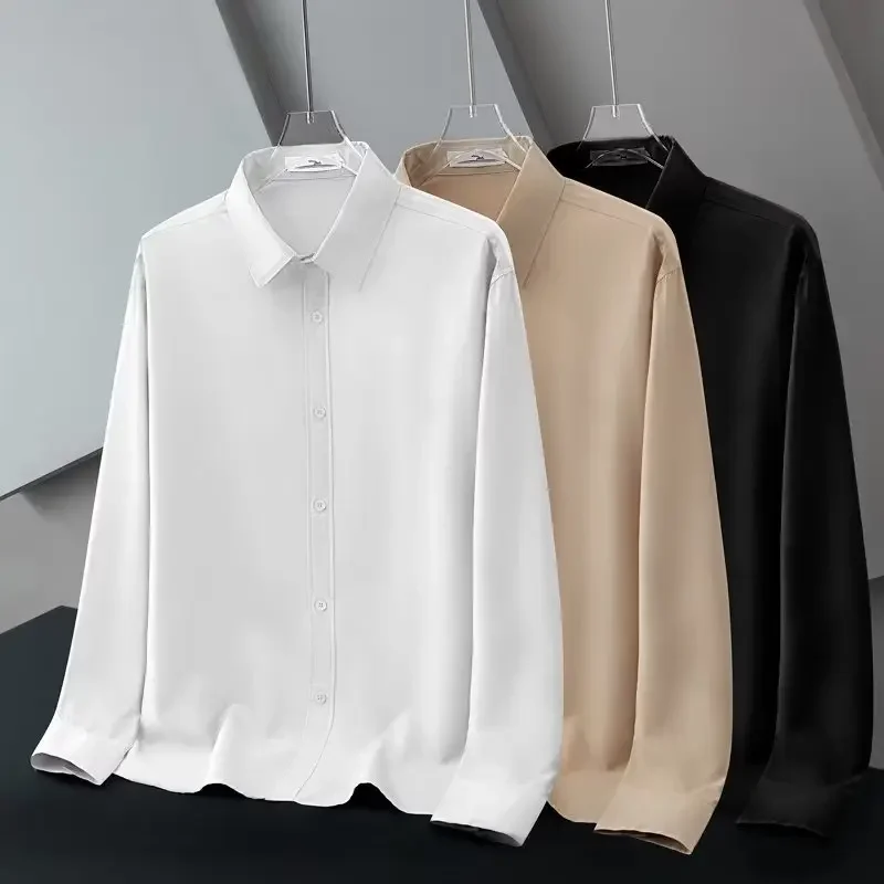 White Shirts Man Korean Style Loose Slim Fit Long Sleeve Non Ironing Anti-wrinkle Button Shirt Casual Professional Work Uniform
White Shirts Man Korean Style Loose Slim Fit Long Sleeve Non Ironing Anti-wrinkle Button Shirt Casual Professional Work Uniform
