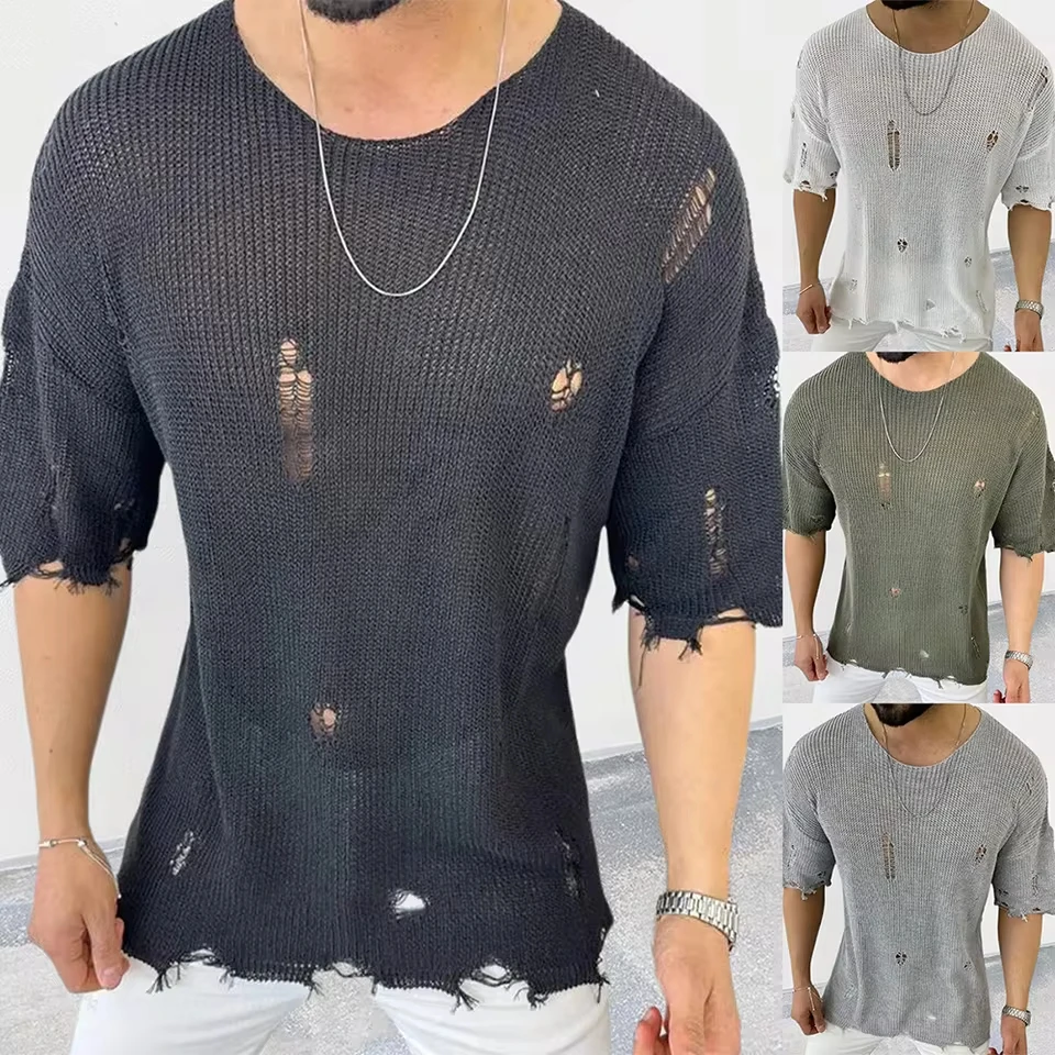 Mens Sweaters Korean Advanced Knitwear Hole Autumn Winte Loose Knit Leisure Sweater Couples Men's Clothing Pullover
Mens Sweaters Korean Advanced Knitwear Hole Autumn Winte Loose Knit Leisure Sweater Couples Men's Clothing Pullover