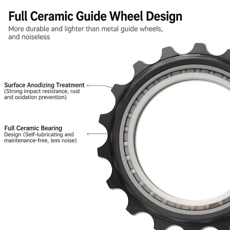 18T Rear Derailleur Pulley Wheel for Mountain Road Bicycle Lightweight Eccentric Hollow Structure Smooth Bearings Kit
18T Rear Derailleur Pulley Wheel for Mountain Road Bicycle Lightweight Eccentric Hollow Structure Smooth Bearings Kit