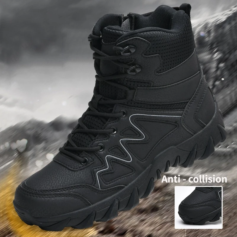 Men Tactical Boots Lace Up High Top Hiking Shoes Men Anti Slip Outdoor Mountain Climbing Shoes Waterproof Hunting Boots for Men
Men Tactical Boots Lace Up High Top Hiking Shoes Men Anti Slip Outdoor Mountain Climbing Shoes Waterproof Hunting Boots for Men