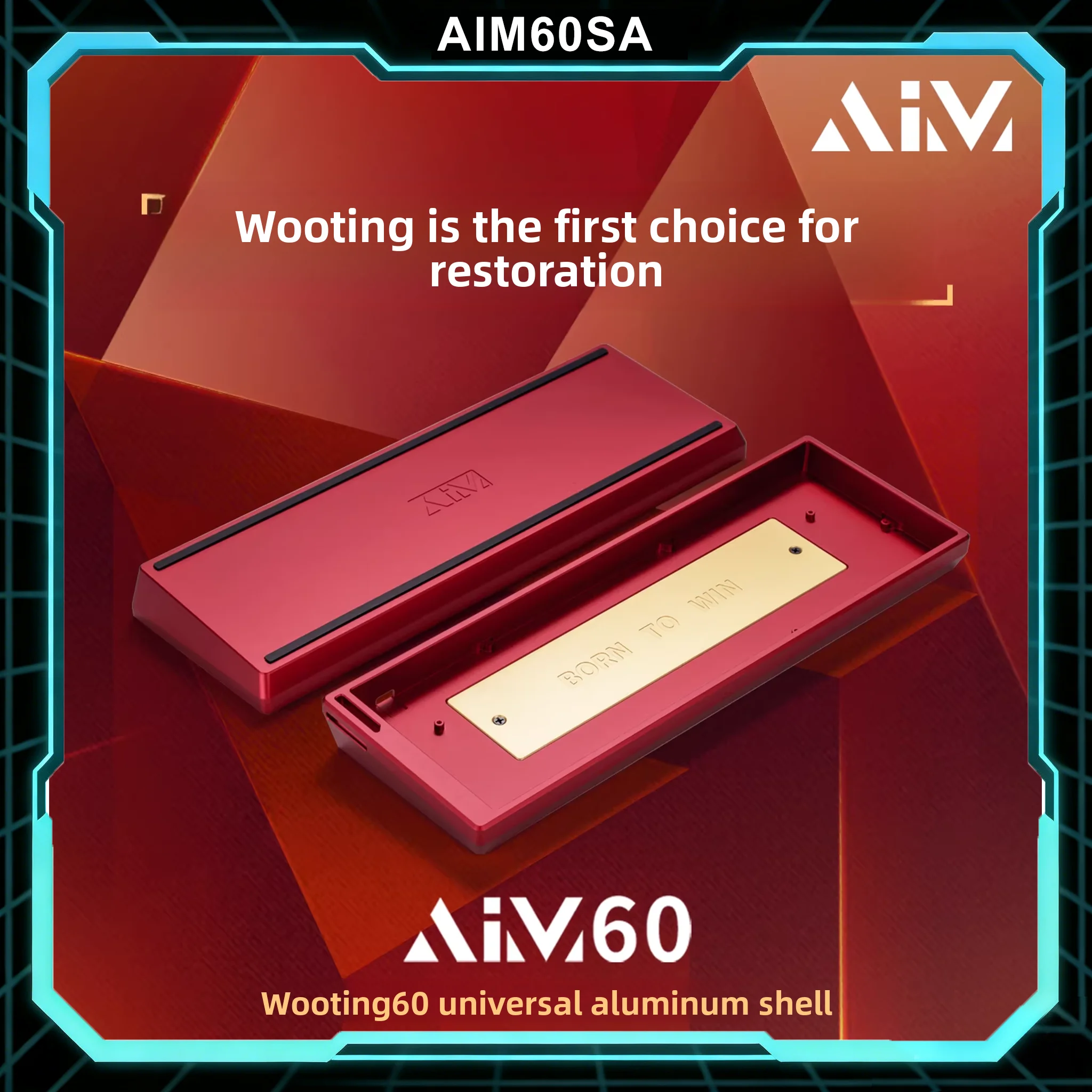 AIM60 Customised Wooting 60 HE+/HEV2 Compatible Aluminium Case GH60 Universal Magnetic Switch Keyboard Rakkav2