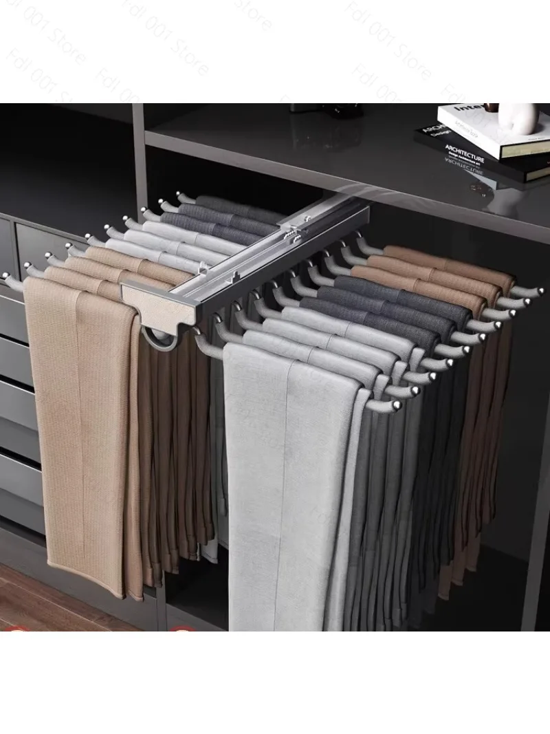 Pants Rack Wardrobe with Built-in Top-Mounted Home Pull-Out Cabinet, Multi-Functional Pants Rack with Extendable Sliding Rails
Pants Rack Wardrobe with Built-in Top-Mounted Home Pull-Out Cabinet, Multi-Functional Pants Rack with Extendable Sliding Rails