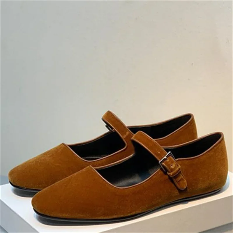 Velvet Shoes For Womens Square Toes Female Ballets Ladies Buckle Chassure Femme Front Strap Flat Heels Shallow Zapatos Mujer
Velvet Shoes For Womens Square Toes Female Ballets Ladies Buckle Chassure Femme Front Strap Flat Heels Shallow Zapatos Mujer