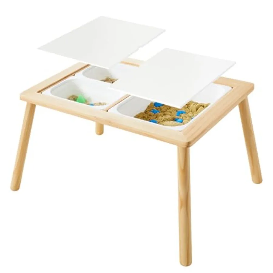 Sensory Table for Toddlers, Indoor Activity Desk with White Plastic Storage Bins, Lightweight MDF Construction, Neutral Beige F
Sensory Table for Toddlers, Indoor Activity Desk with White Plastic Storage Bins, Lightweight MDF Construction, Neutral Beige F