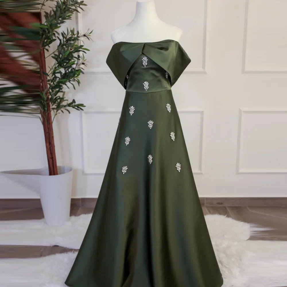 Customized Exquisite Boat Neck Satin Evening Dress Luxury Crystal Prom Dress Temperament Off the Shoulder Special Occasion Gowns
Customized Exquisite Boat Neck Satin Evening Dress Luxury Crystal Prom Dress Temperament Off the Shoulder Special Occasion Gowns
