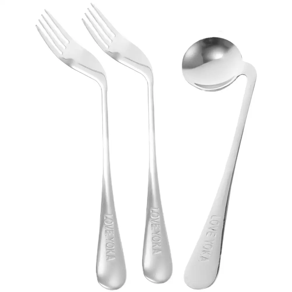 Elbow Fork Spoon Ergonomic Anti-shake Spoons Adaptive Kitchen Equipment Teaspoon Stainless Steel Forks Elderly
Elbow Fork Spoon Ergonomic Anti-shake Spoons Adaptive Kitchen Equipment Teaspoon Stainless Steel Forks Elderly