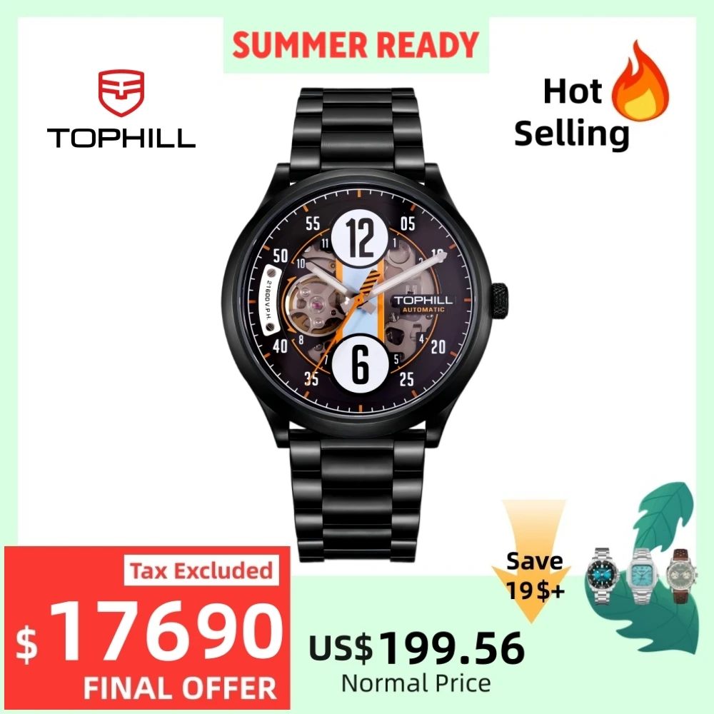TOPHILL Racing Watch Men's Wristwatch 44mm NH70 Sport Automatic Mechanical Luminous Sapphire 5ATM 316L Stainless Steel TV002G.C
TOPHILL Racing Watch Men's Wristwatch 44mm NH70 Sport Automatic Mechanical Luminous Sapphire 5ATM 316L Stainless Steel TV002G.C
