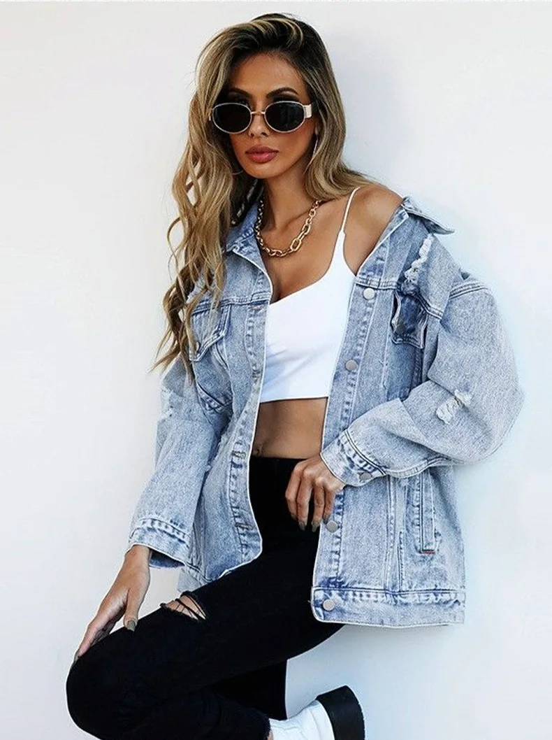 Designer-Inspired Oversized Distressed Denim Jacket Utility Workwear Style with Artistic Ripping Harajuku Streetwear Coat
Designer-Inspired Oversized Distressed Denim Jacket Utility Workwear Style with Artistic Ripping Harajuku Streetwear Coat