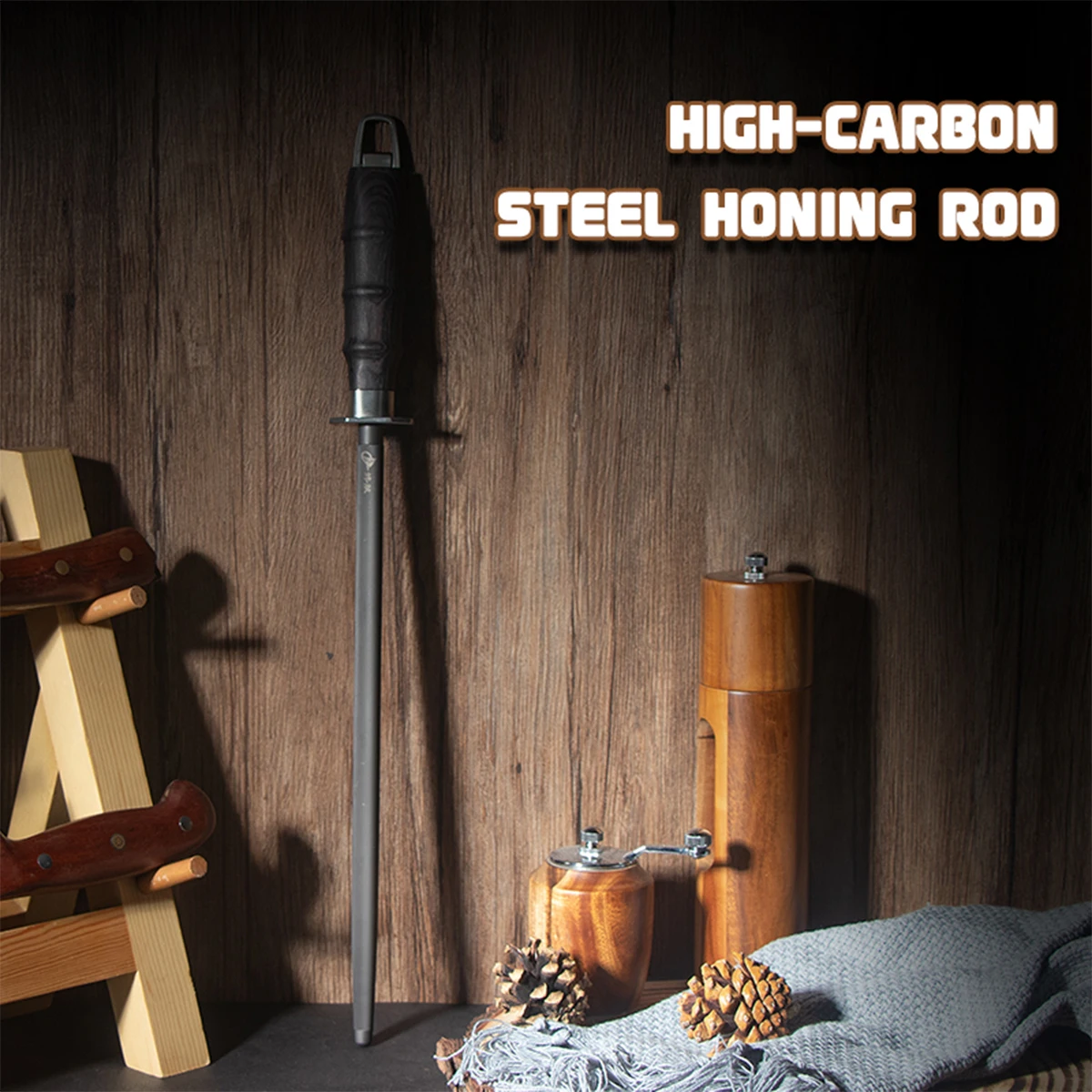 Professional Knife Sharpening Stick Rod Black Steel Sharpening Stick Honing Steel For Kitchen Knife Household
Professional Knife Sharpening Stick Rod Black Steel Sharpening Stick Honing Steel For Kitchen Knife Household