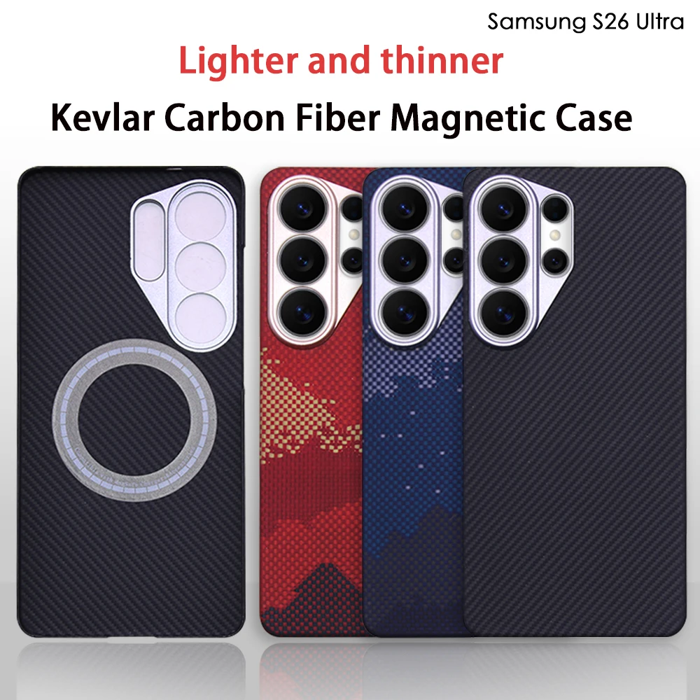 100% Aramid Fiber Case For Samsung Galaxy S26 Ultra S26+ S26 Carbon Fiber Strong Magnetic Magsafe Case Ultra Slim Cover
100% Aramid Fiber Case For Samsung Galaxy S26 Ultra S26+ S26 Carbon Fiber Strong Magnetic Magsafe Case Ultra Slim Cover