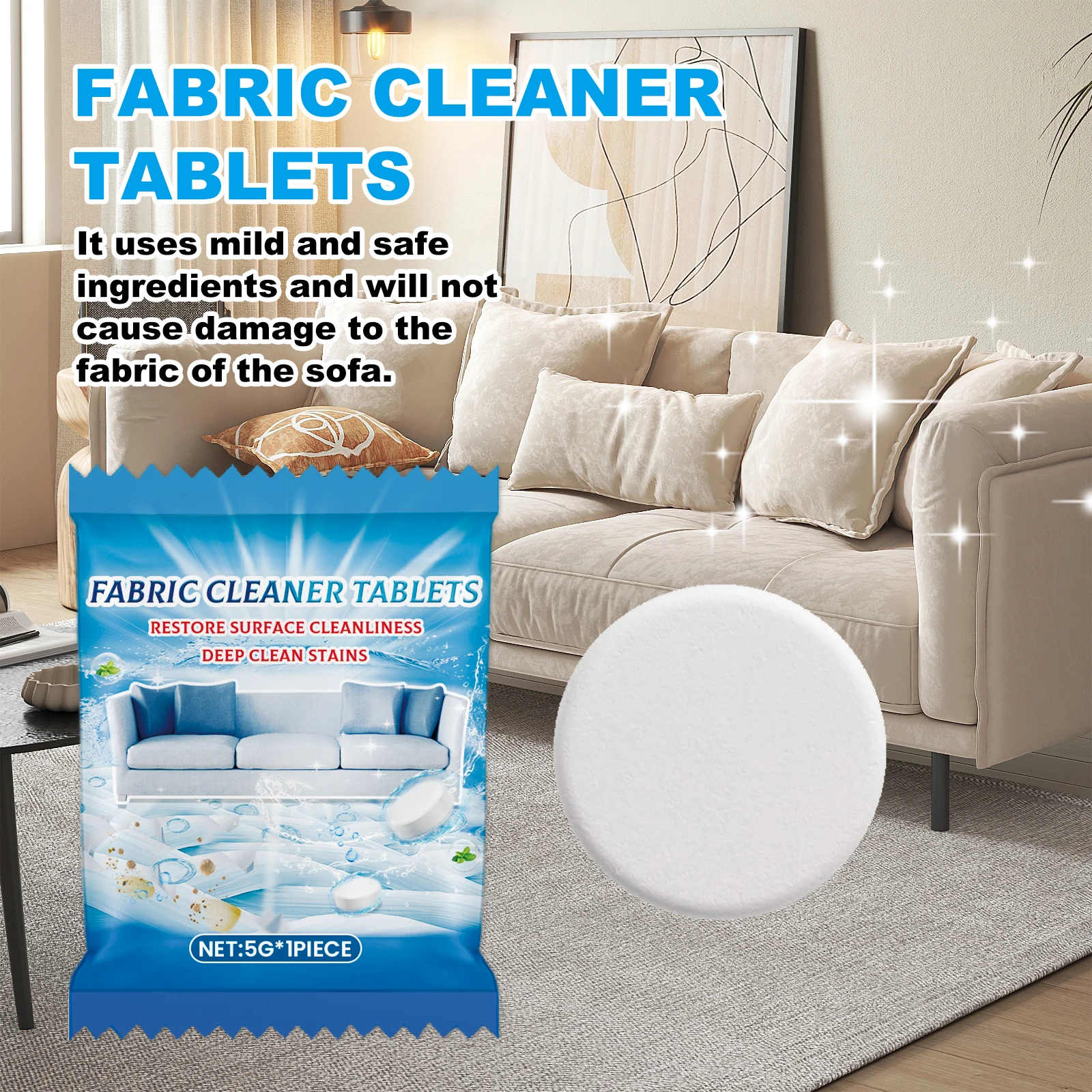 JAKEHOE Fabric Cleaning Descaler 1/5/10pcs Pack-Deep Cleaner Tablets Odor Removing Tablet For Sofa Carpet Car Interior Mattress
JAKEHOE Fabric Cleaning Descaler 1/5/10pcs Pack-Deep Cleaner Tablets Odor Removing Tablet For Sofa Carpet Car Interior Mattress