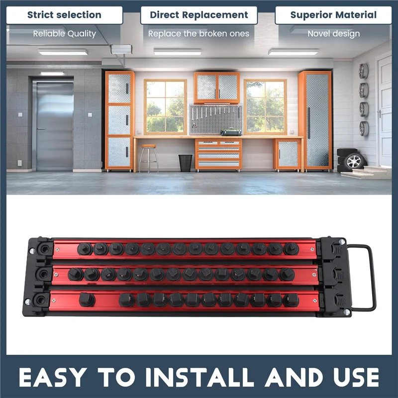 BYBS-Household Electrician Metal Socket Storage Rack With Magnetic Strip For Screwdriver Heads
BYBS-Household Electrician Metal Socket Storage Rack With Magnetic Strip For Screwdriver Heads