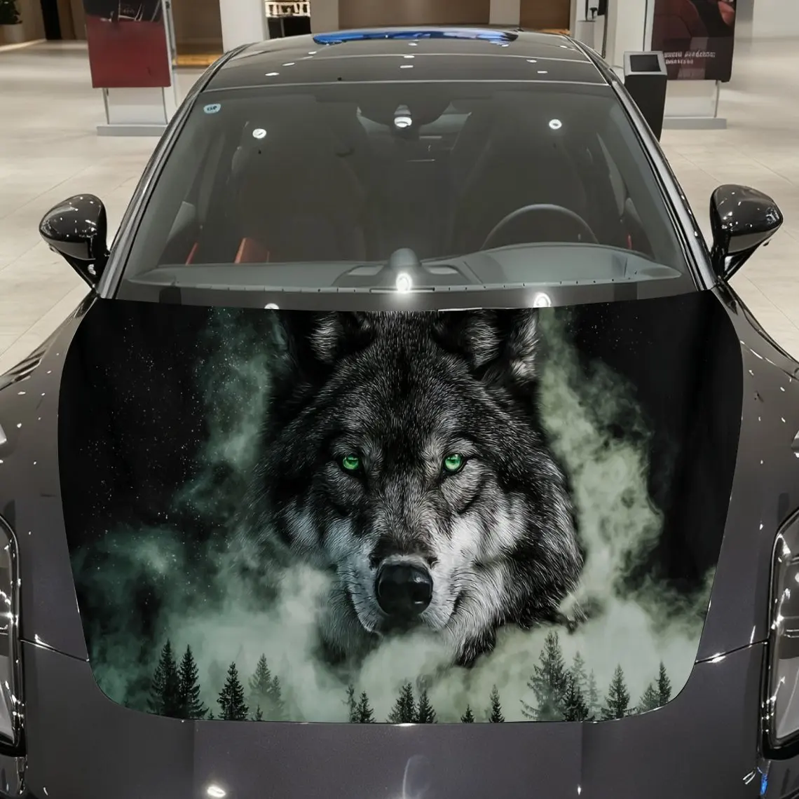 Green-Eyed Wolf Spirit in Misty Forest Car Vinyl Wrap, PVC Material Waterproof Car Hood Sticker, Self-Adhesive Scratch-Resistant
Green-Eyed Wolf Spirit in Misty Forest Car Vinyl Wrap, PVC Material Waterproof Car Hood Sticker, Self-Adhesive Scratch-Resistant