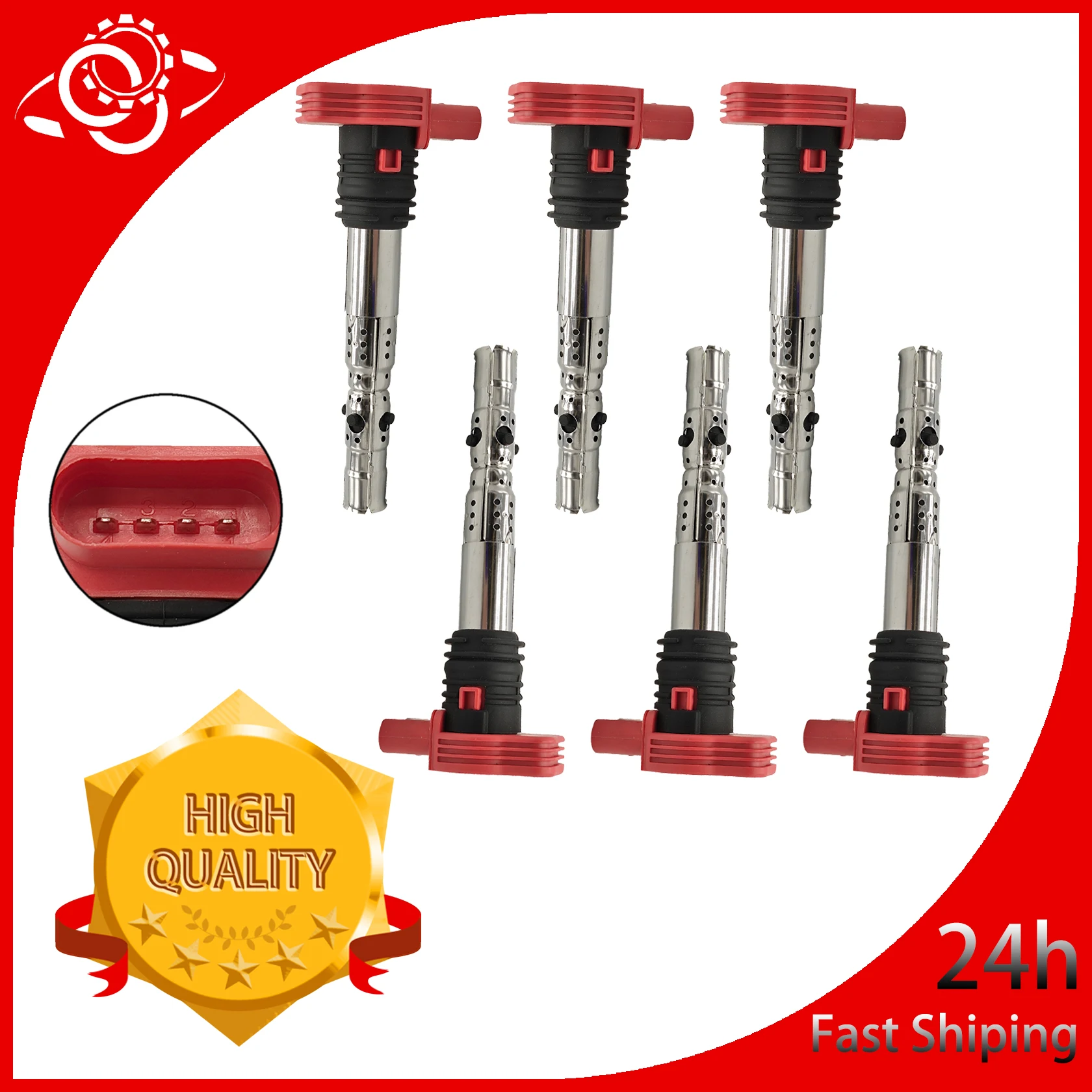 Brand New 6X Auto Ignition Coil 06C905115 06C905115L 06C905115M Compatible With Audi A4 Quattro A6 Cabriolet 3.0L Auto Part
Brand New 6X Auto Ignition Coil 06C905115 06C905115L 06C905115M Compatible With Audi A4 Quattro A6 Cabriolet 3.0L Auto Part