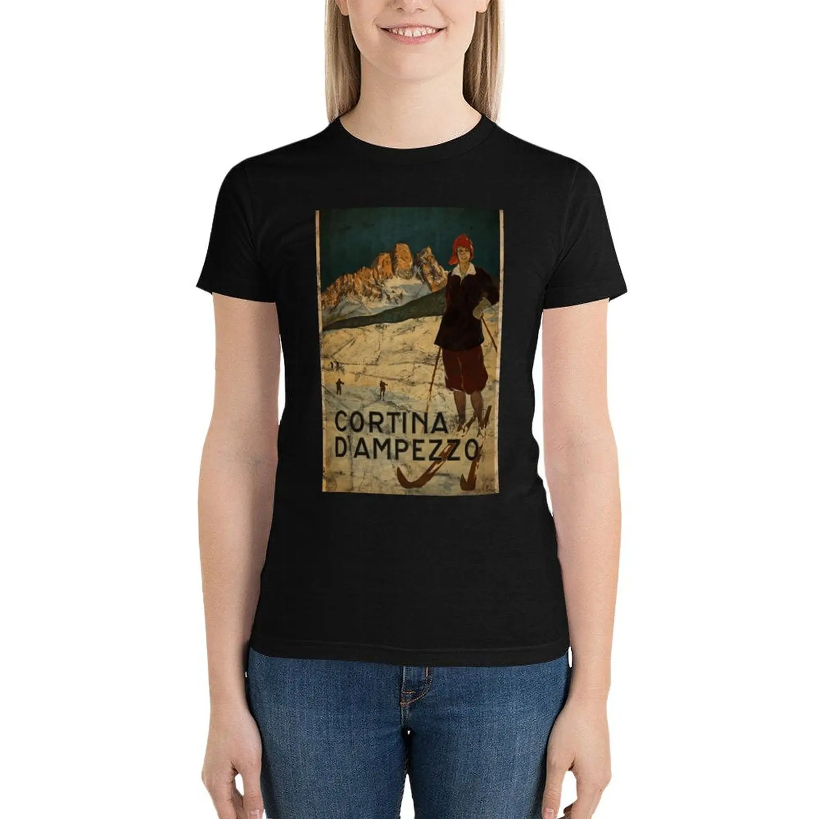 Cortina d'Ampezzo Vintage Italian Travel Distressed Look T-Shirt plus size tops tops woman t shirt
Cortina d'Ampezzo Vintage Italian Travel Distressed Look T-Shirt plus size tops tops woman t shirt