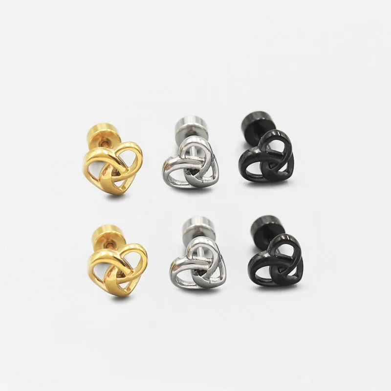 Vintage Steel Twisted Heart Stud Earring for Woman Man Gold Color Black Helix Bar Ear Cartilage Piercing Cuff Jewelry Wholesale
Vintage Steel Twisted Heart Stud Earring for Woman Man Gold Color Black Helix Bar Ear Cartilage Piercing Cuff Jewelry Wholesale