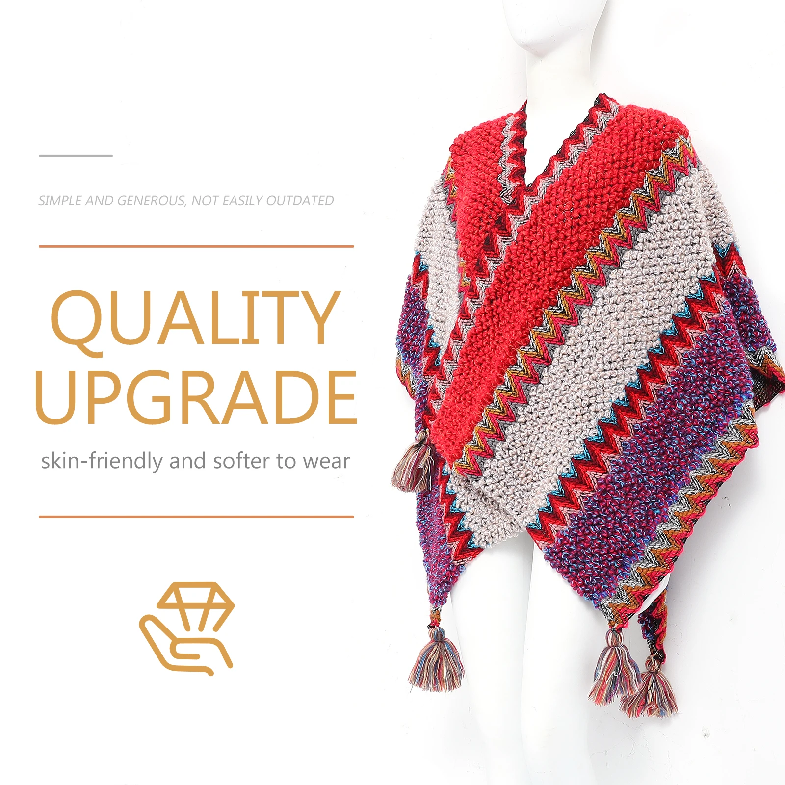 Fashionable Warm Sweater For Women Winter Cozy Open Front Cape Soft Skin-Friendly Cardigan Wraps Elegant Shawl Cape Ethnic Style
Fashionable Warm Sweater For Women Winter Cozy Open Front Cape Soft Skin-Friendly Cardigan Wraps Elegant Shawl Cape Ethnic Style