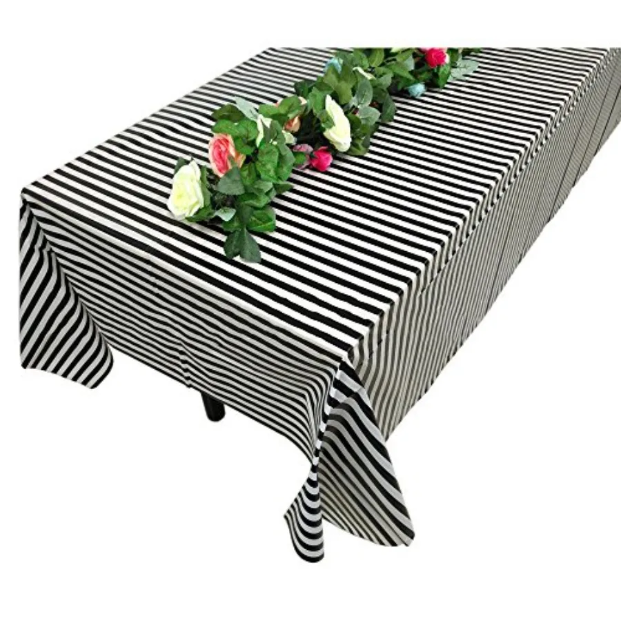 Vpang 2 Pcs Striped Plastic Print Tablecloths Disposable Table Cover Thickened Rectangle Tablecover, Kitchen Picnic Wedding Bir
Vpang 2 Pcs Striped Plastic Print Tablecloths Disposable Table Cover Thickened Rectangle Tablecover, Kitchen Picnic Wedding Bir