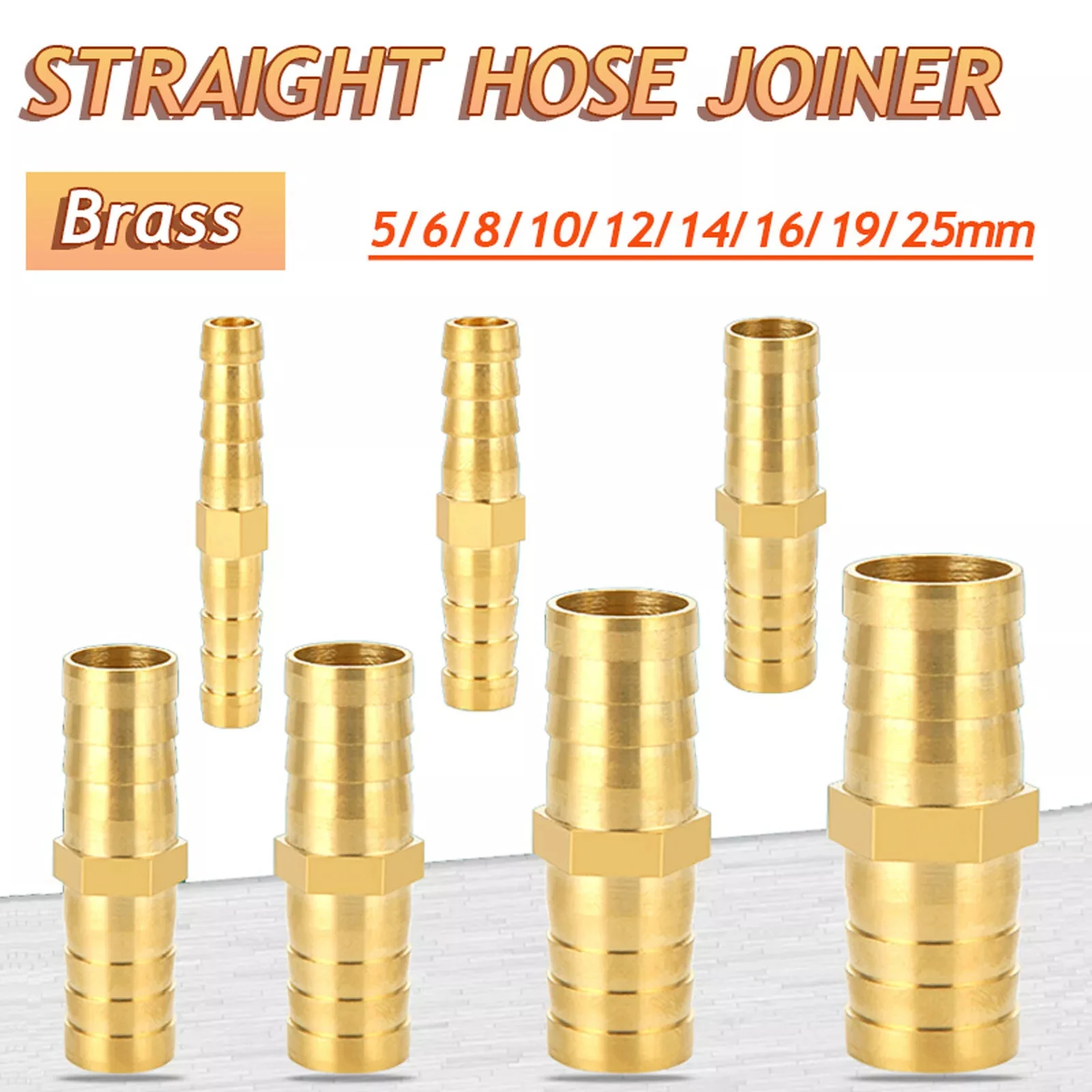 1/2/5/10/20 шт. латунный прямой фитинг для шланга 5/6/8/10/12/14/16/19/25 мм, равный колючий соединитель, воздушная топливная водопроводная трубка 
1/2/5/10/20 шт. латунный прямой фитинг для шланга 5/6/8/10/12/14/16/19/25 мм, равный колючий соединитель, воздушная топливная водопроводная трубка