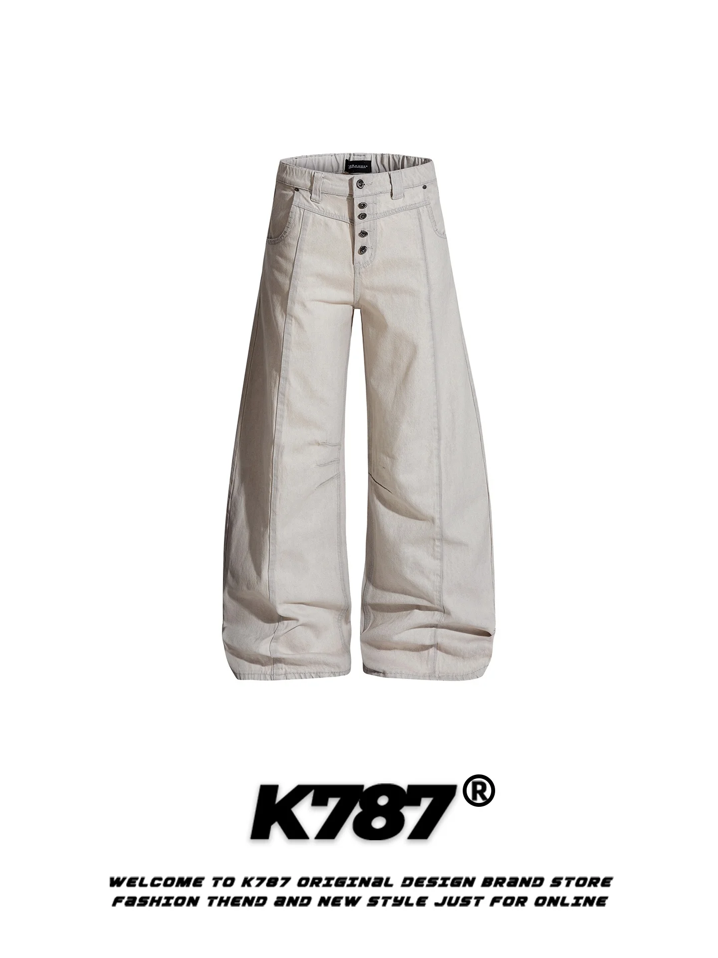 K787 American Retro Button Design Wide Leg Pants Men's Loose Casual Slimming Trendy Brand Floor-Length Knife Jeans
K787 American Retro Button Design Wide Leg Pants Men's Loose Casual Slimming Trendy Brand Floor-Length Knife Jeans