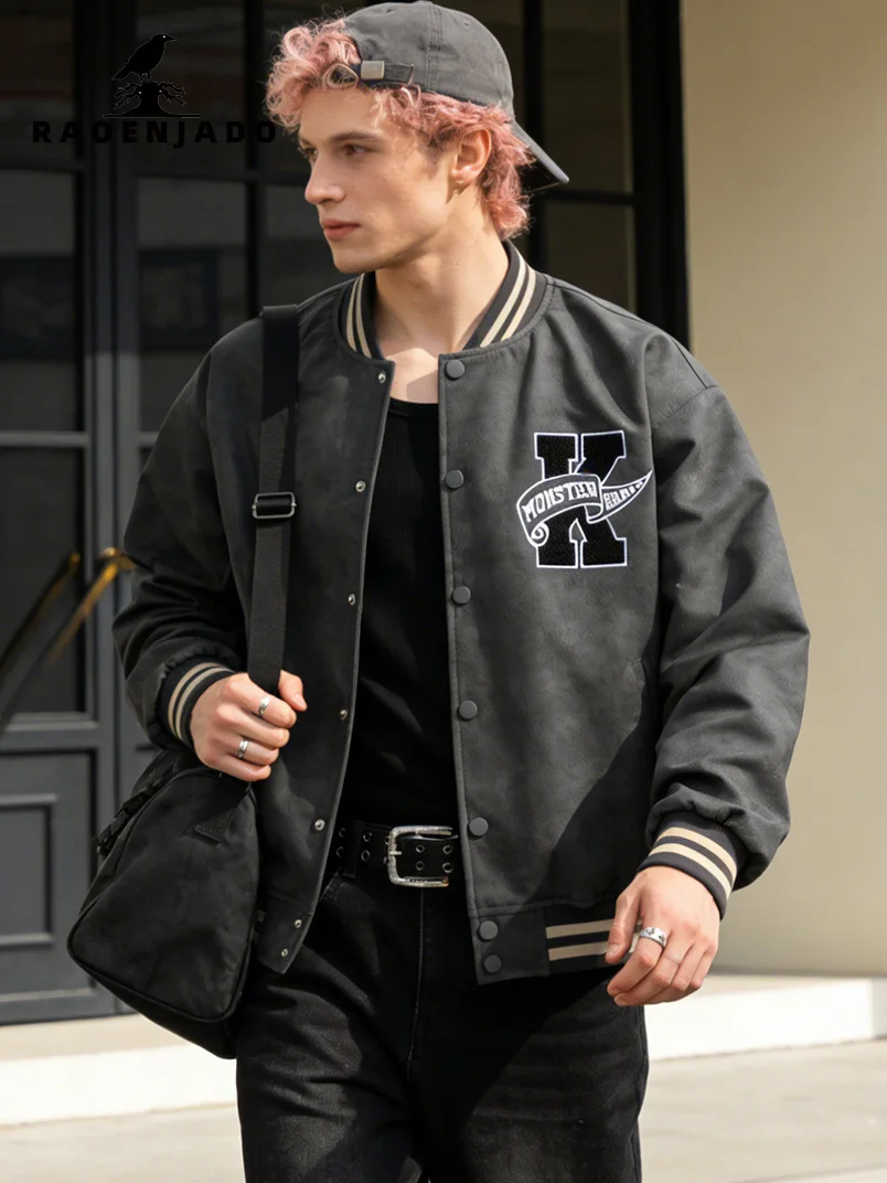 Мужская куртка-бомбер из искусственной кожи, теплая, весенне-осенняя, в университетском стиле, свободного кроя, повседневная, с вышивкой букв, бейсбольная куртка
Мужская куртка-бомбер из искусственной кожи, теплая, весенне-осенняя, в университетском стиле, свободного кроя, повседневная, с вышивкой букв, бейсбольная куртка