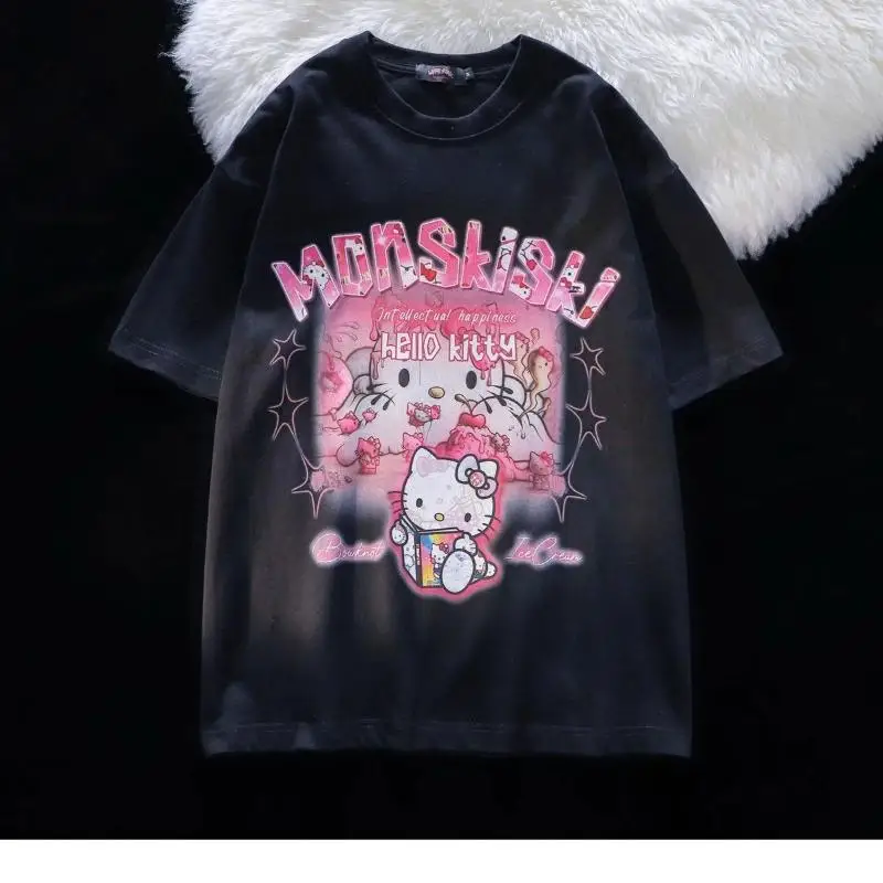 Sanrio Kawaii милая футболка с короткими рукавами «Hello Kitty», милая модная свободная футболка, новый стиль, удобный дышащий подарок для подруги
Sanrio Kawaii милая футболка с короткими рукавами «Hello Kitty», милая модная свободная футболка, новый стиль, удобный дышащий подарок для подруги