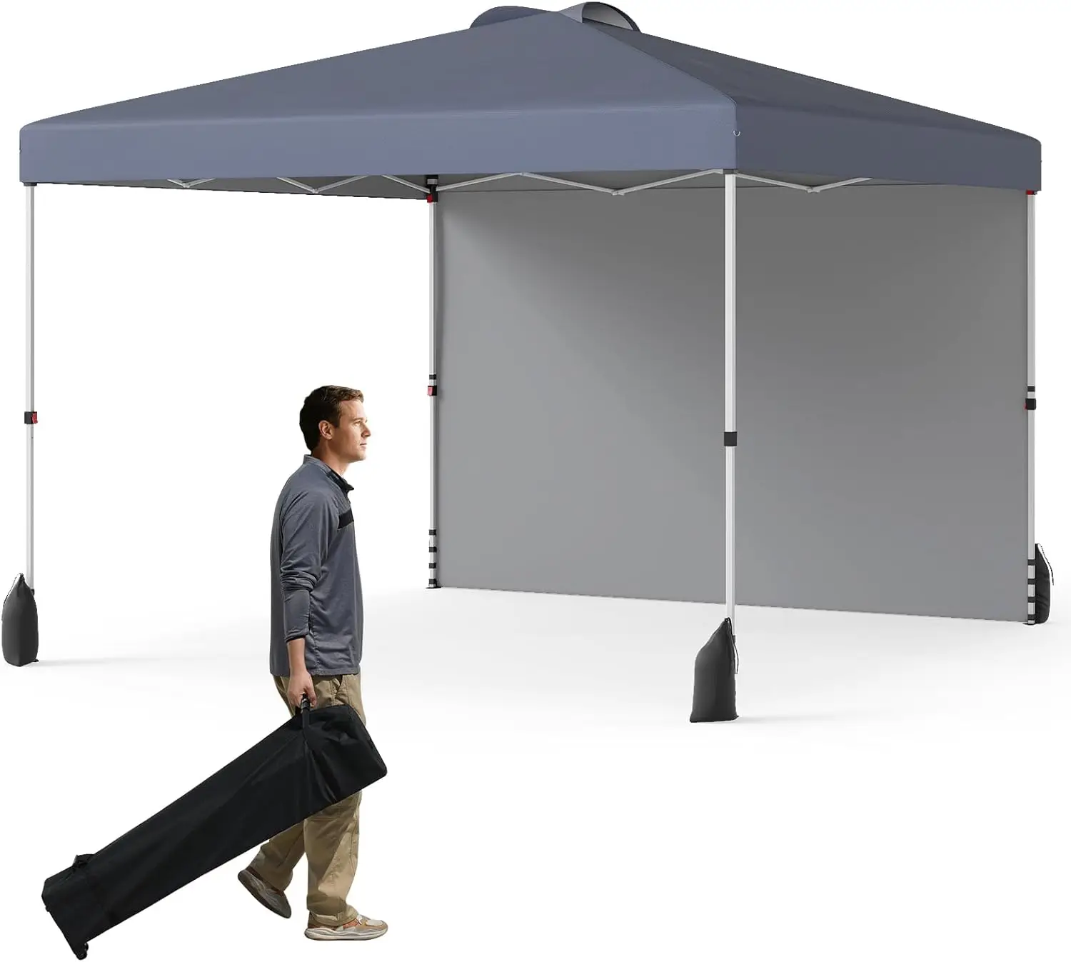10x10 FT Pop up Canopy with Sidewall, Easy Setup Outdoor Tent with Wheeled Bag, 4 Sandbags, 4 Ropes, 4 Anchors, 8 Stakes, Ven
10x10 FT Pop up Canopy with Sidewall, Easy Setup Outdoor Tent with Wheeled Bag, 4 Sandbags, 4 Ropes, 4 Anchors, 8 Stakes, Ven