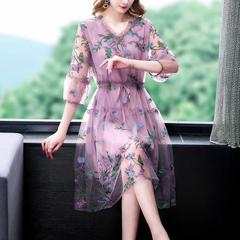 Embroidered Summer Dress Women New Casual Short Sleeve Elegant Party Pink Midi Dresses Ladies Plus Size Vestidos
Embroidered Summer Dress Women New Casual Short Sleeve Elegant Party Pink Midi Dresses Ladies Plus Size Vestidos