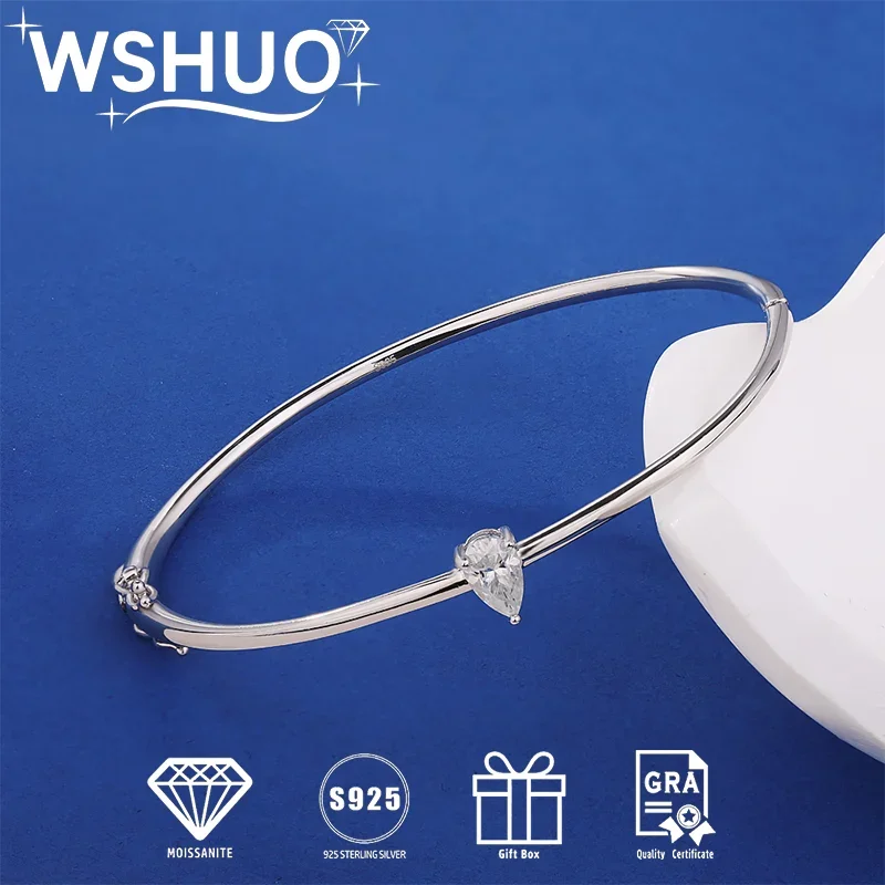 WSHUO 1CT браслет с муассанитом-пасьянсом S925, чистое серебро, уникальная грушевидная огранка, мужские и женские браслеты с бриллиантами, ювелирные изделия, подарок на вечеринку
WSHUO 1CT браслет с муассанитом-пасьянсом S925, чистое серебро, уникальная грушевидная огранка, мужские и женские браслеты с бриллиантами, ювелирные изделия, подарок на вечеринку