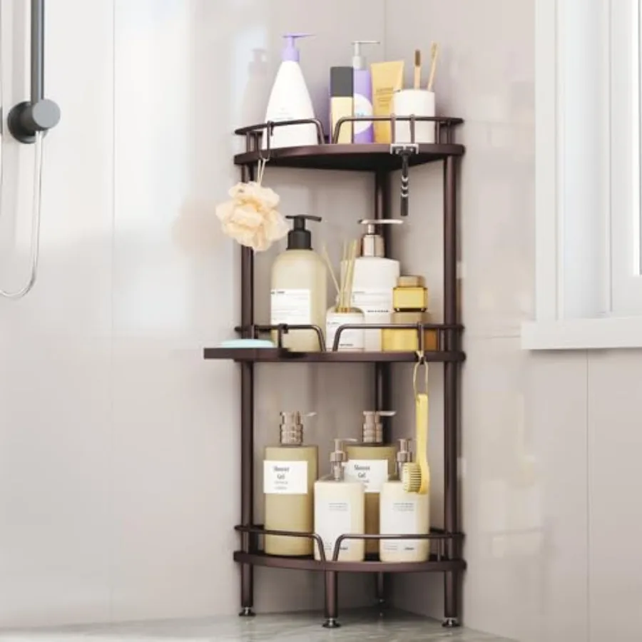 Corner Shower Caddy Stand - Shower Organizer with Soap Holder, Tall Floor Corner Shelves Standing with Adjustable Feet and 4 Ho
Corner Shower Caddy Stand - Shower Organizer with Soap Holder, Tall Floor Corner Shelves Standing with Adjustable Feet and 4 Ho